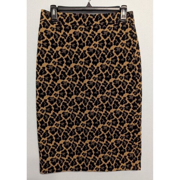 Talbots Skirt Womens Leopard Print Pencil Skirt Lined Knee Length Size 6 - Picture 1 of 10